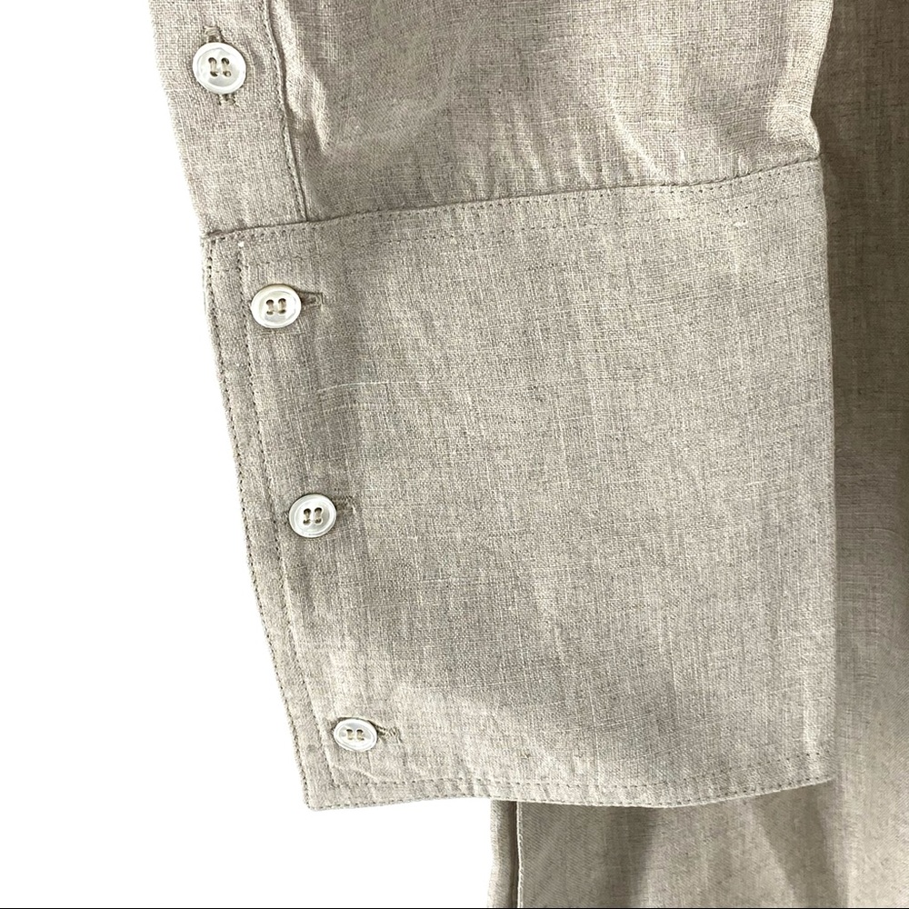 Nicholas K Women's Linen Wrap Shirt Dress Natural - Picture 8 of 12